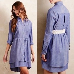 Anthropologie Blue Shirt Dress